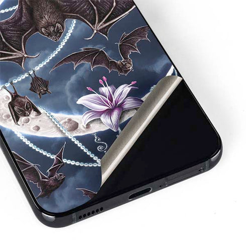 Gothic Moon with Bats and Flowers by Sarah Richter Galaxy S22 Plus Skin